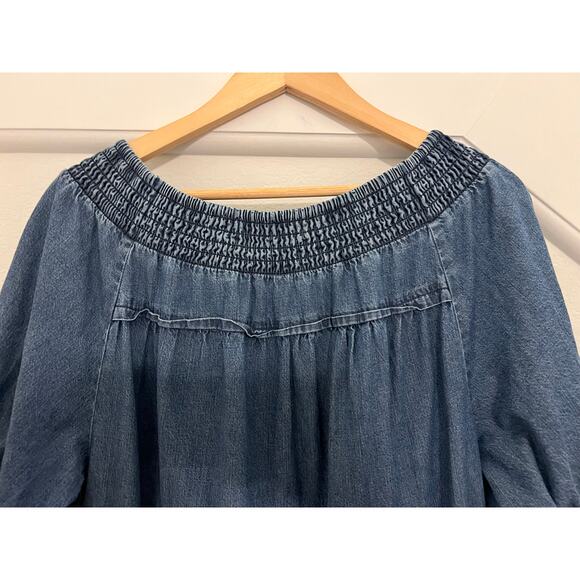 Free People Maxi Dress Womens XL Blue Boho Chic Cottagecore Whimsy Cowgirl - Picture 8 of 15